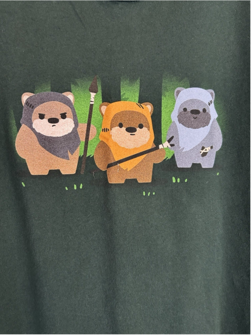 TEE TURTLE STAR WARS EWOKS Endor Forest GREEN TSHIRT SIZE XXL Celebration